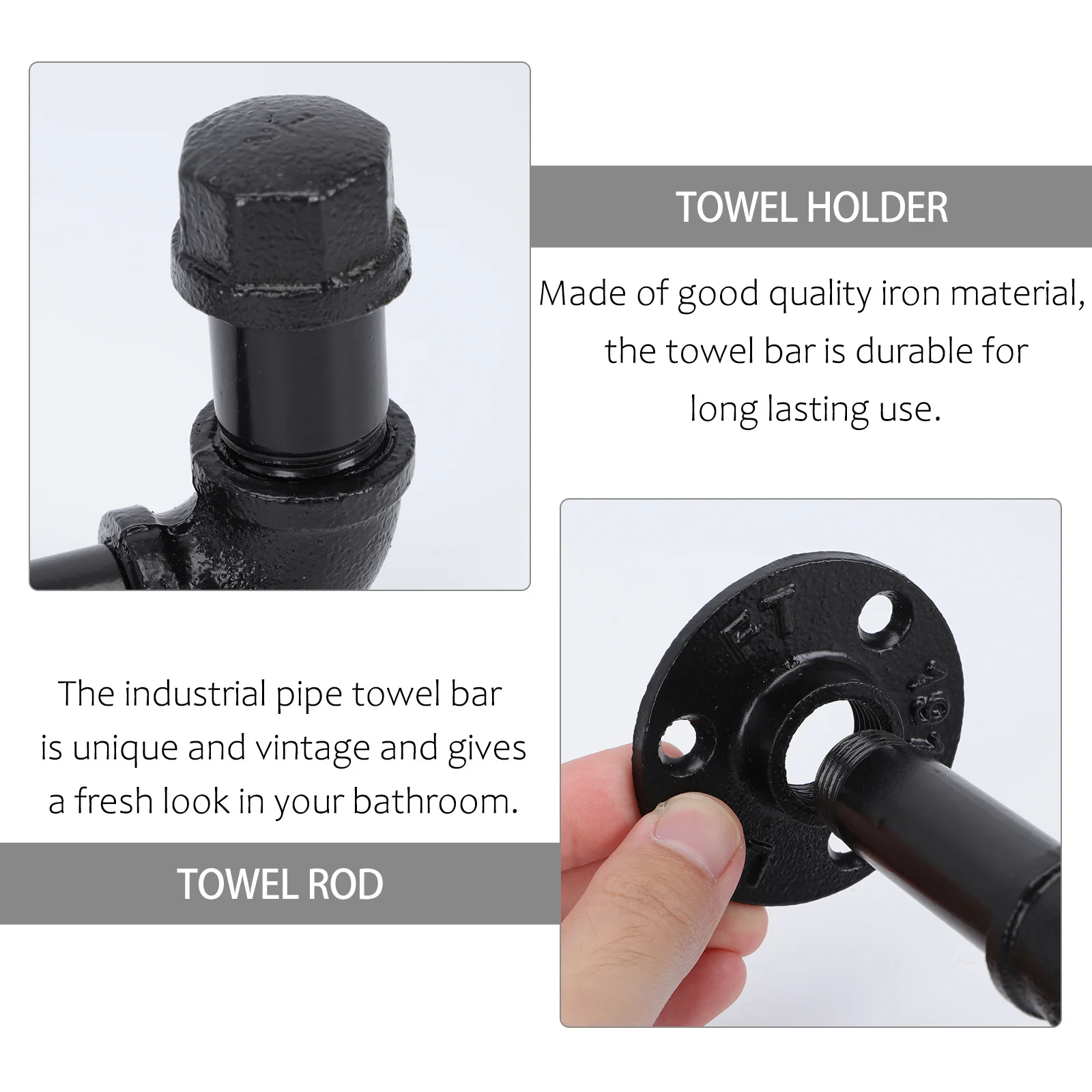 Rustic Industrial Iron Towel Rack Heavy Duty Pipe Bar Wall Mount Bathroom Kitchen Towel Rod Storage Holder Heavy Duty
Rustic Industrial Iron Towel Rack Heavy Duty Pipe Bar Wall Mount Bathroom Kitchen Towel Rod Storage Holder Heavy Duty