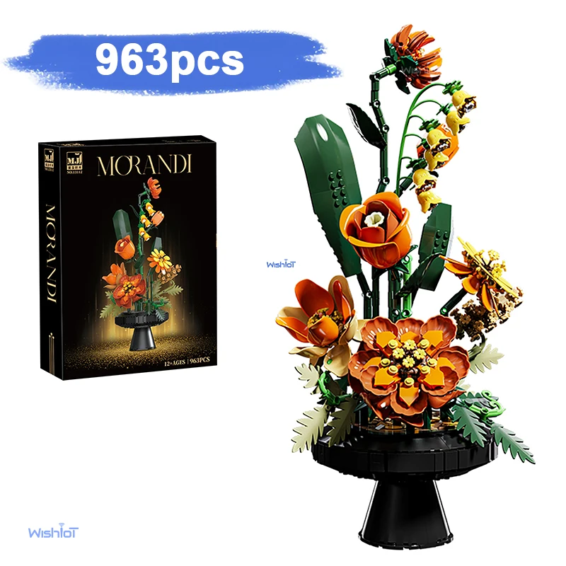 13112 Morandi Artificial 963pcs Potted Plants Flower Bouquet Assembly Bricks Ornament Kid Creative Bithday Toy Gifts
13112 Morandi Artificial 963pcs Potted Plants Flower Bouquet Assembly Bricks Ornament Kid Creative Bithday Toy Gifts