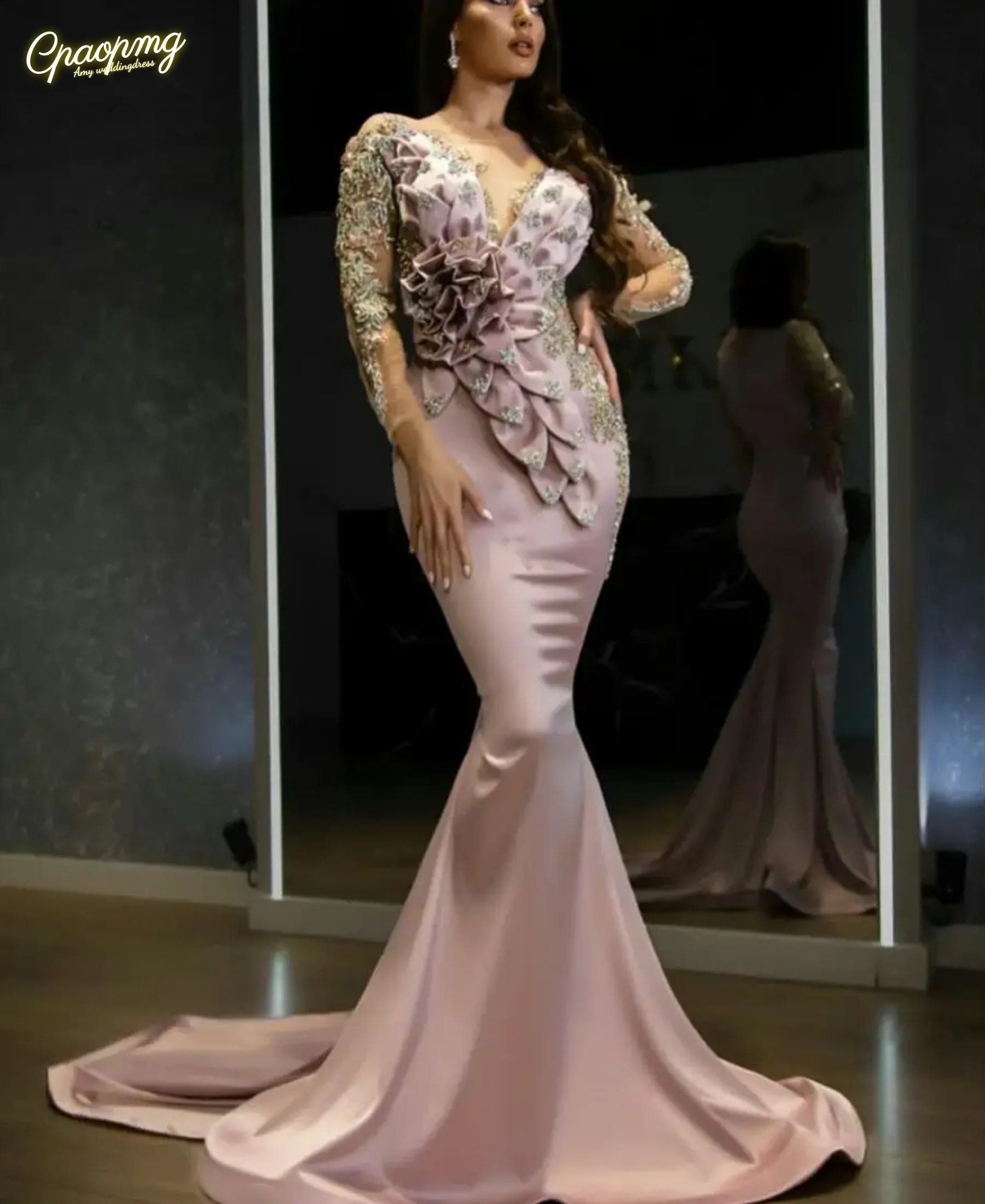 Роскошные вечерние платья русалки с бисером по индивидуальному заказу, 3D цветочные кружевные аппликации, платье для выпускного вечера с прозрачным вырезом и длинными рукавами, пышные платья
Роскошные вечерние платья русалки с бисером по индивидуальному заказу, 3D цветочные кружевные аппликации, платье для выпускного вечера с прозрачным вырезом и длинными рукавами, пышные платья