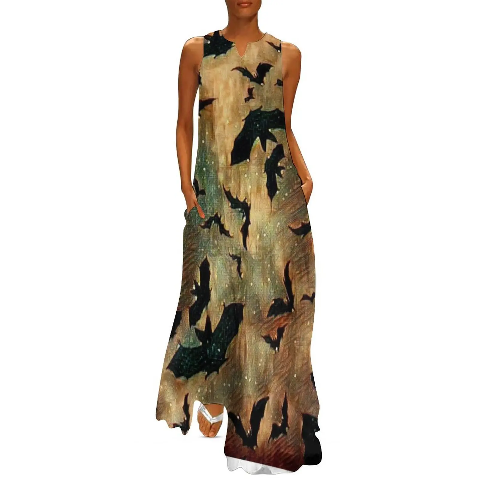 Bats On Gold Magic. Long Dress luxury evening dress woman for wedding women's elegant loose dresses
Bats On Gold Magic. Long Dress luxury evening dress woman for wedding women's elegant loose dresses