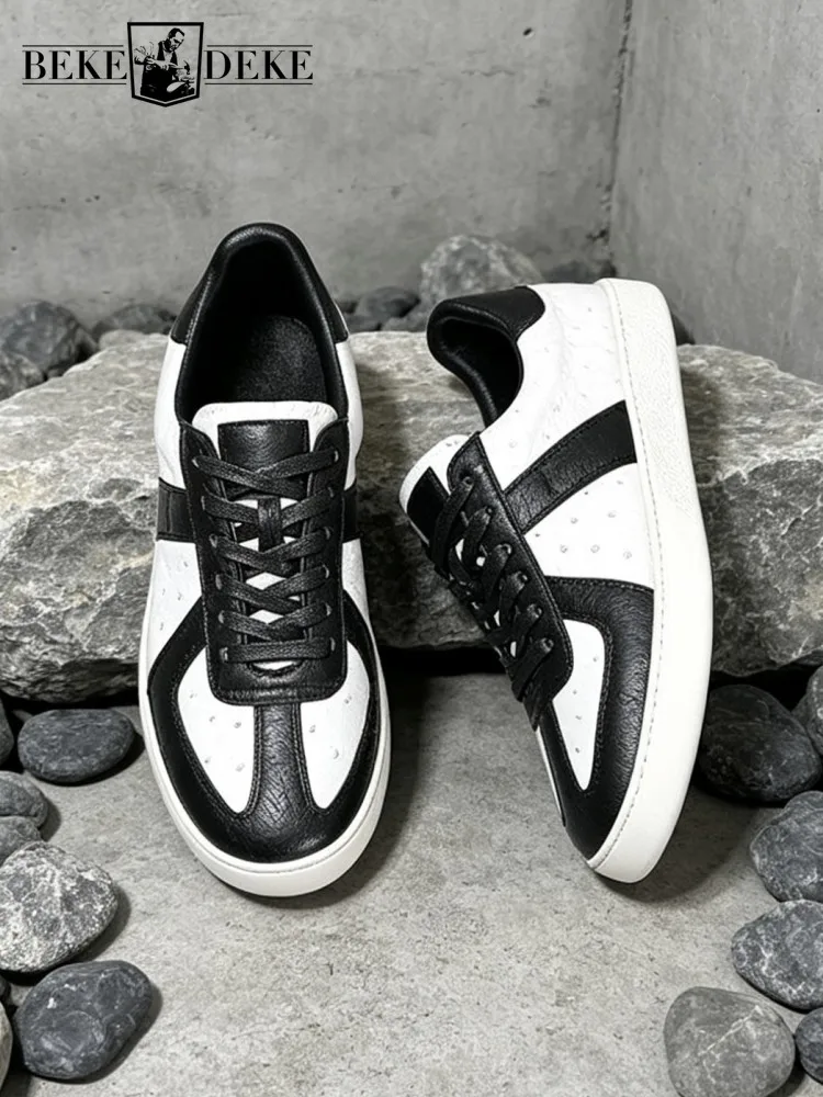 Fashion Mens Mixed Colors Skateboard Shoes Lace Up Low Cut Outside Casual Sneakers Male High Quality Ostrich Real Leather Shoes
Fashion Mens Mixed Colors Skateboard Shoes Lace Up Low Cut Outside Casual Sneakers Male High Quality Ostrich Real Leather Shoes