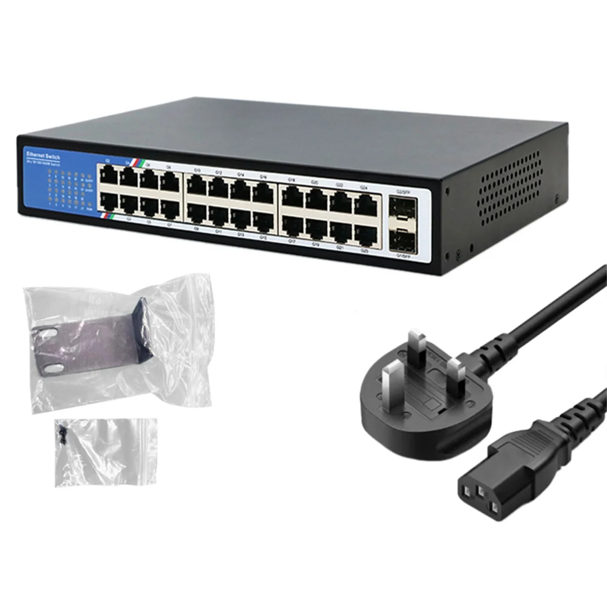Гигабитный коммутатор ATP-24 + 2SFP, Ethernet-коммутатор, сетевые коммутаторы 10/100/1000 Мбит/с, гигабитный концентратор-коммутатор для небольшой локальной сети, британская вилка
Гигабитный коммутатор ATP-24 + 2SFP, Ethernet-коммутатор, сетевые коммутаторы 10/100/1000 Мбит/с, гигабитный концентратор-коммутатор для небольшой локальной сети, британская вилка