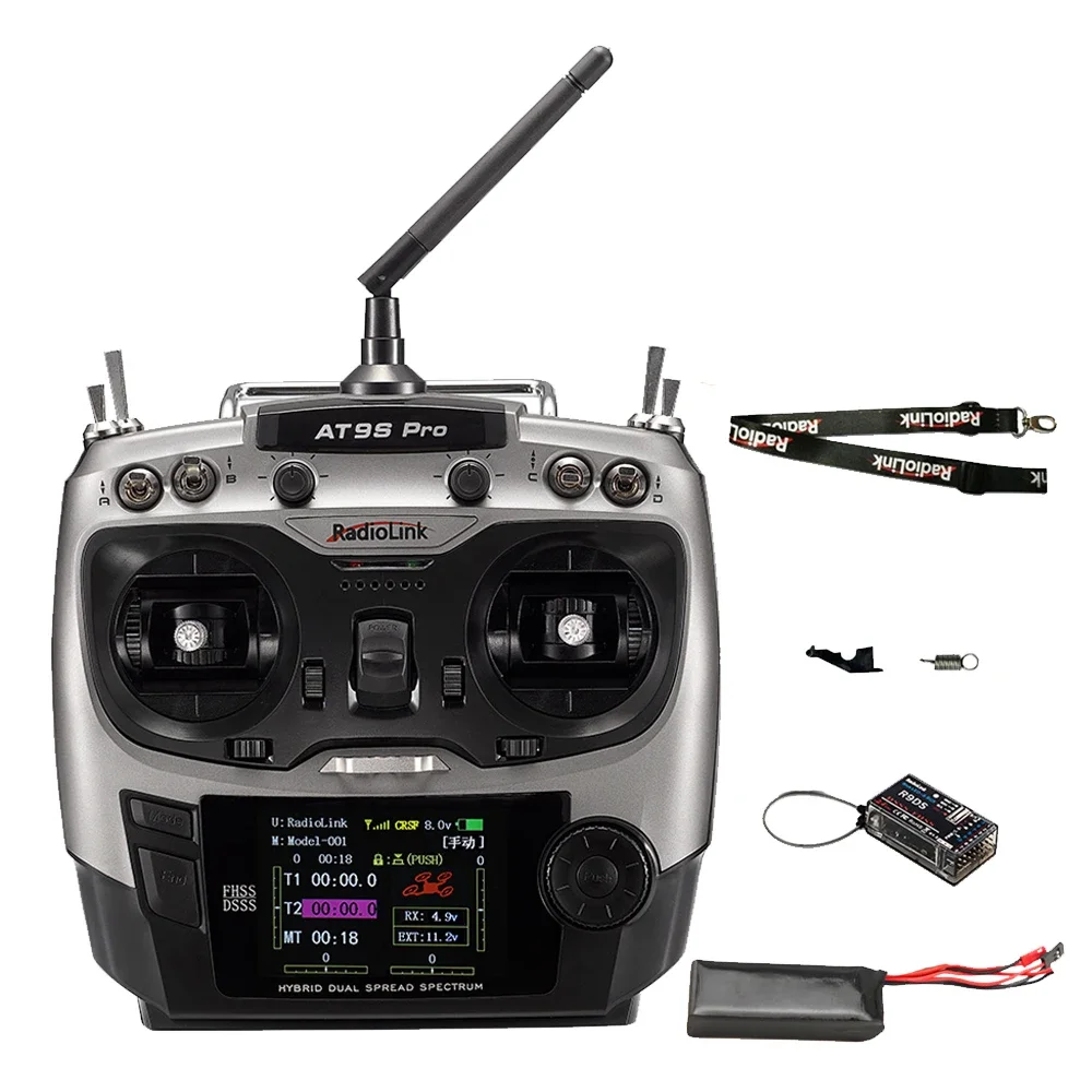 RadioLink AT9S pro Transmitter 2.4G 10/12CH with R9DS Receiver DSSS FHSS Mode2 for RC Model Airplane Drones
RadioLink AT9S pro Transmitter 2.4G 10/12CH with R9DS Receiver DSSS FHSS Mode2 for RC Model Airplane Drones