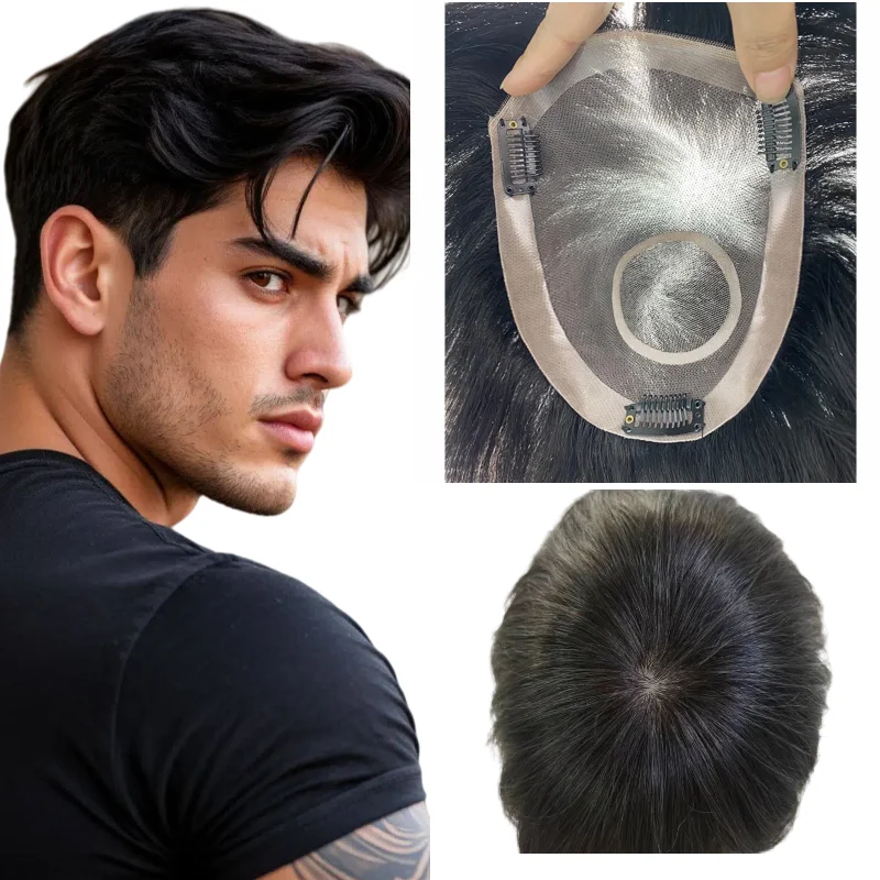 100% Human Hair Men Toupee Mono Top Base 6 Inch PU Border Lace Interior With Clips Hand Tied Construction Natural
100% Human Hair Men Toupee Mono Top Base 6 Inch PU Border Lace Interior With Clips Hand Tied Construction Natural