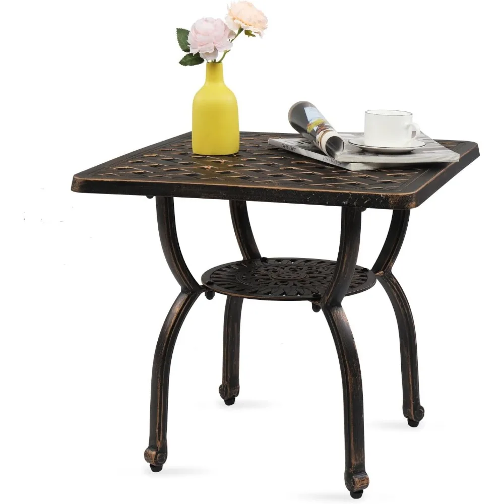 22" Cast Aluminum Outdoor Side Table, All Weather Patio Side Table Outdoor End Table for Patio, Porch, Deck, Garden
22" Cast Aluminum Outdoor Side Table, All Weather Patio Side Table Outdoor End Table for Patio, Porch, Deck, Garden