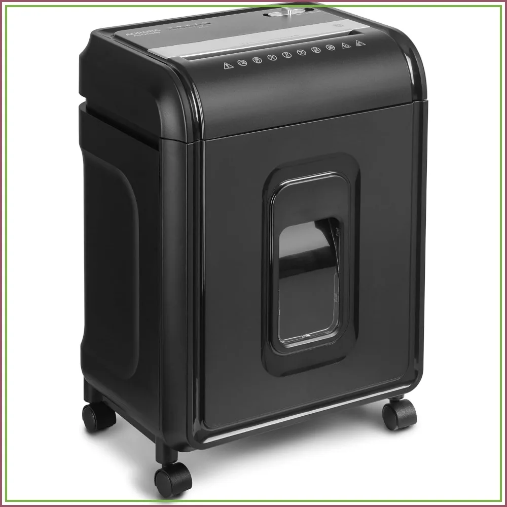 High-Security 12-Sheet Micro-Cut Paper Shredder with CD/Credit Card Slot, 5.7-Gallon Pullout Basket, 60-Minute Run Time
High-Security 12-Sheet Micro-Cut Paper Shredder with CD/Credit Card Slot, 5.7-Gallon Pullout Basket, 60-Minute Run Time