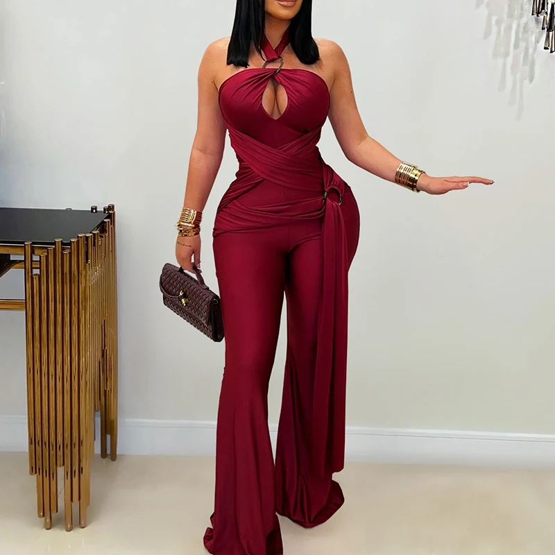 Fashion Sleeveless Backless Night-club Romper Summer Sexy Lady Tie-up Playsuits Hot Girl Solid Color Hollow Out Skinny Jumpsuits
Fashion Sleeveless Backless Night-club Romper Summer Sexy Lady Tie-up Playsuits Hot Girl Solid Color Hollow Out Skinny Jumpsuits