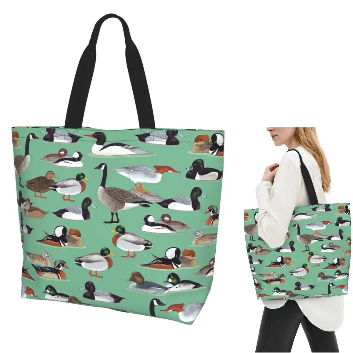 Североамериканские утки, сумка-тоут для покупок, парусиновая сумка на плечо большой вместимости, продуктовая сумка-шоппер для женщин
Североамериканские утки, сумка-тоут для покупок, парусиновая сумка на плечо большой вместимости, продуктовая сумка-шоппер для женщин