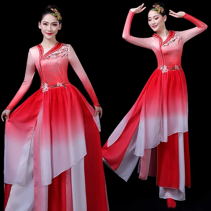 Classical dance performance attire, women's elegant Chinese style suit, Chinese dance costume
Classical dance performance attire, women's elegant Chinese style suit, Chinese dance costume