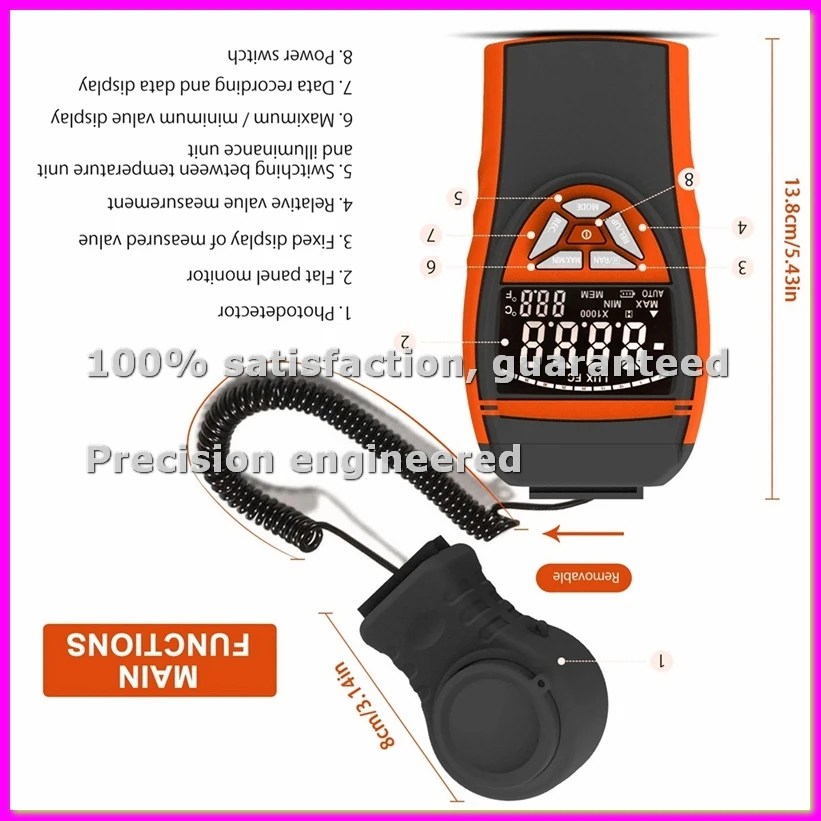 BT-8801C Digital Light Meters for Plant,Measure From 0.1 to 400,000 Lux,Extendable Light Detector Up to 2m Data Hold-ABVK
BT-8801C Digital Light Meters for Plant,Measure From 0.1 to 400,000 Lux,Extendable Light Detector Up to 2m Data Hold-ABVK