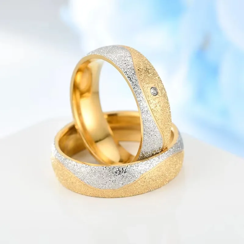 Men's Women's Zircon Crystal Inlaid Frosted Stainless Steel Couple Rings Set Valentine's Day Engagement Gift
Men's Women's Zircon Crystal Inlaid Frosted Stainless Steel Couple Rings Set Valentine's Day Engagement Gift