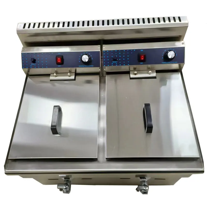 18L+18 Gas Frying Table Top Stainless Steel French Fries Machine 1 Tank 1 Basket Commercial Potato Chip Fryer Gas Deep Fryer
18L+18 Gas Frying Table Top Stainless Steel French Fries Machine 1 Tank 1 Basket Commercial Potato Chip Fryer Gas Deep Fryer