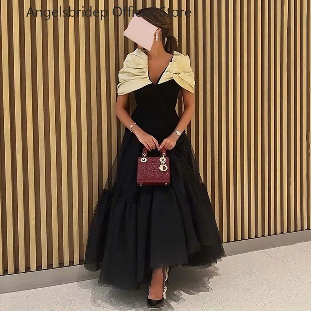 Angelsbridep Black Tulle Saudi Arabia Prom Dress Formal Off Shoulder Women Evening Party Gowns Ankle Length Midi Celebrity Gown
Angelsbridep Black Tulle Saudi Arabia Prom Dress Formal Off Shoulder Women Evening Party Gowns Ankle Length Midi Celebrity Gown