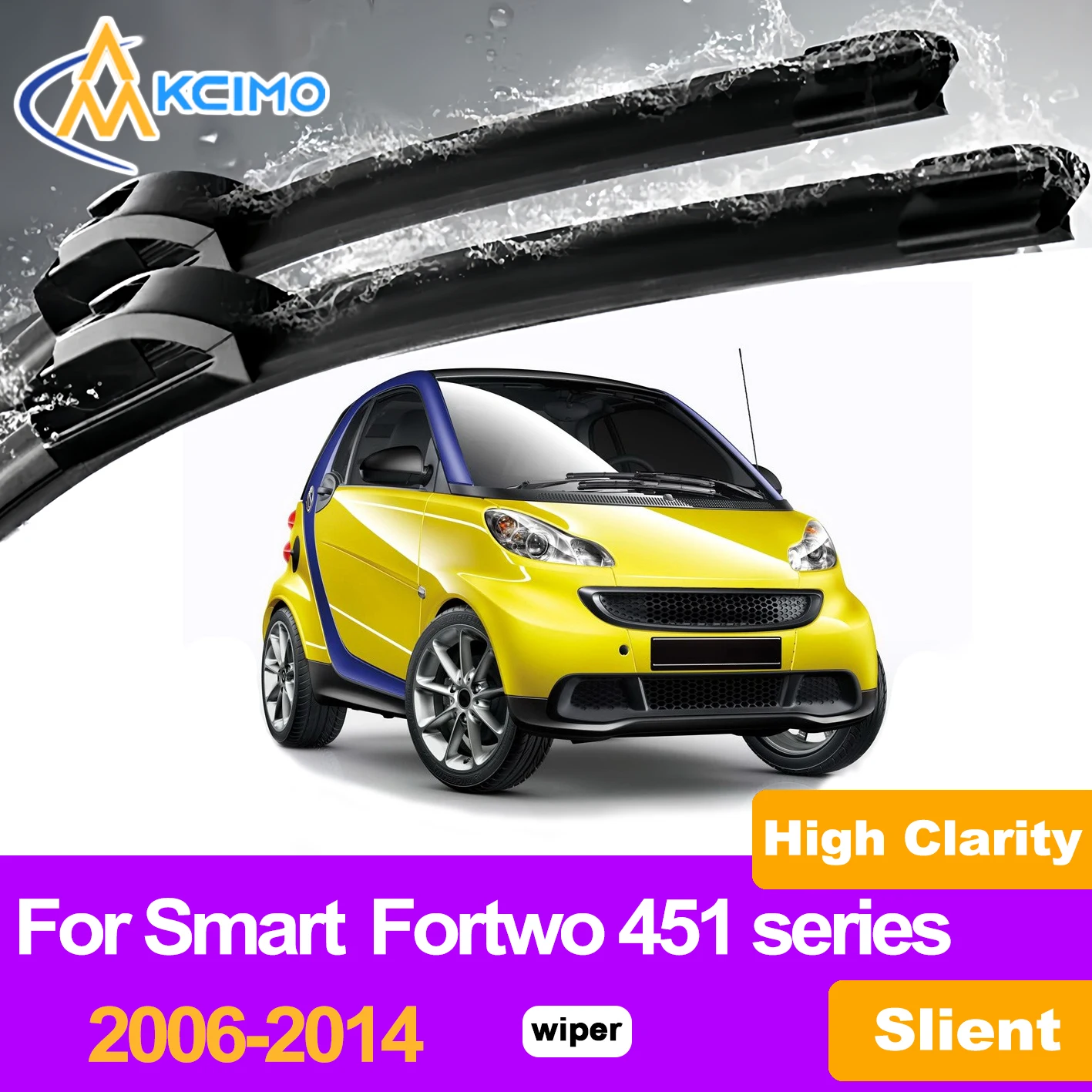 KCIMO 2PCS Front Windshield Wiper Blades For Smart Fortwo 451 series "C 451 (fortwo) A 451 (fortwo cabrio)" 2006-2014, Quick Fit
KCIMO 2PCS Front Windshield Wiper Blades For Smart Fortwo 451 series "C 451 (fortwo) A 451 (fortwo cabrio)" 2006-2014, Quick Fit
