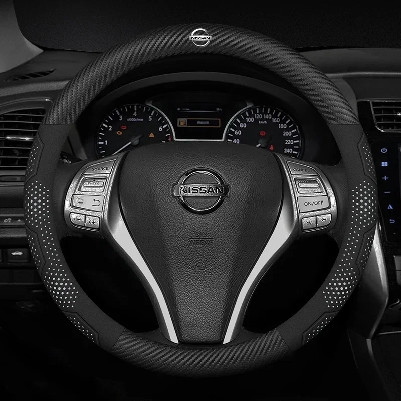 Car Anti-Slip Carbon Fiber Steering Wheel Cover For Nissan X-Trail Qashqai Sentra Serena Tiida Teana Juke Leaf Micra Almera note
Car Anti-Slip Carbon Fiber Steering Wheel Cover For Nissan X-Trail Qashqai Sentra Serena Tiida Teana Juke Leaf Micra Almera note