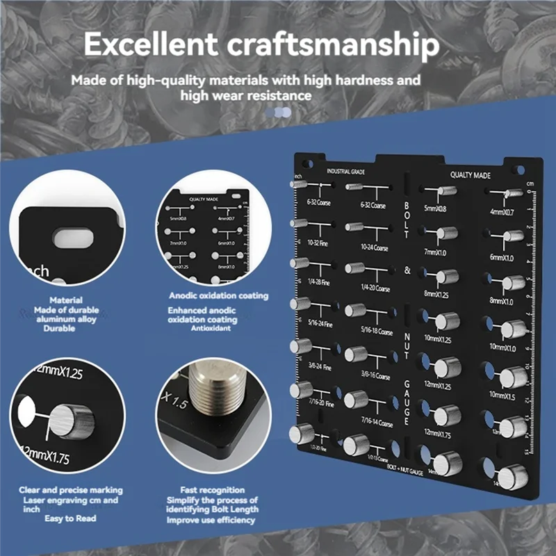 Most-Thread Checkers,Bolt Identifier Board,Bolt And Screw Size Thread Gauge,Nut And Bolt Identifier Standard And Metric
Most-Thread Checkers,Bolt Identifier Board,Bolt And Screw Size Thread Gauge,Nut And Bolt Identifier Standard And Metric