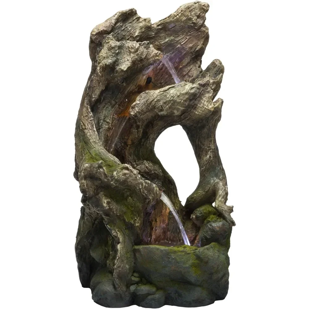 WIN738 Outdoor Floor Cascading Natural Woodland Tree Trunk Water Fountain with LED Lights, 39", Brown
WIN738 Outdoor Floor Cascading Natural Woodland Tree Trunk Water Fountain with LED Lights, 39", Brown