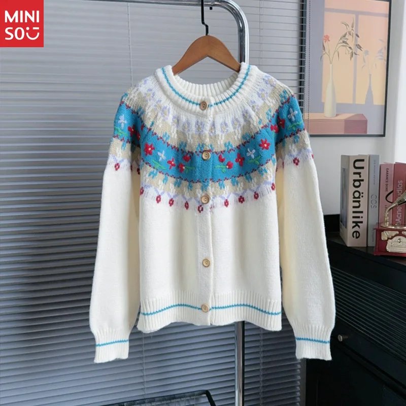 Miniso Hand Crochet Cardigan 2025, Artisan Openwork Sweater, Niche Design Knit Coat
Miniso Hand Crochet Cardigan 2025, Artisan Openwork Sweater, Niche Design Knit Coat