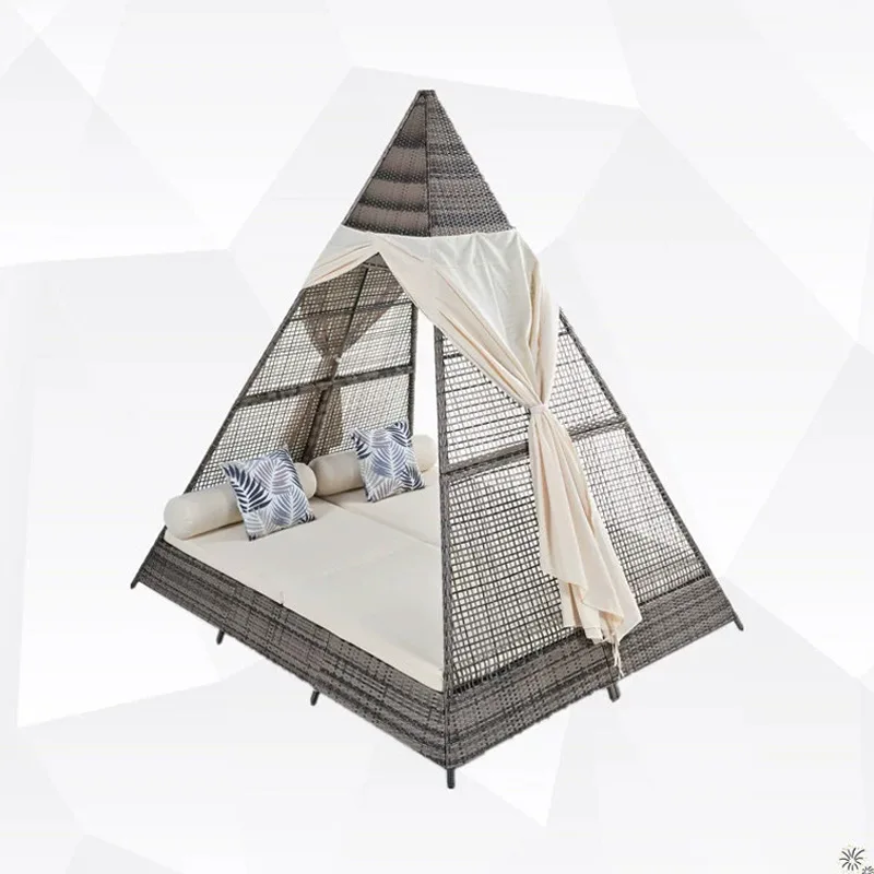 Creative rattan triangular sofa bed scenic hotel tent sunshade bed
Creative rattan triangular sofa bed scenic hotel tent sunshade bed