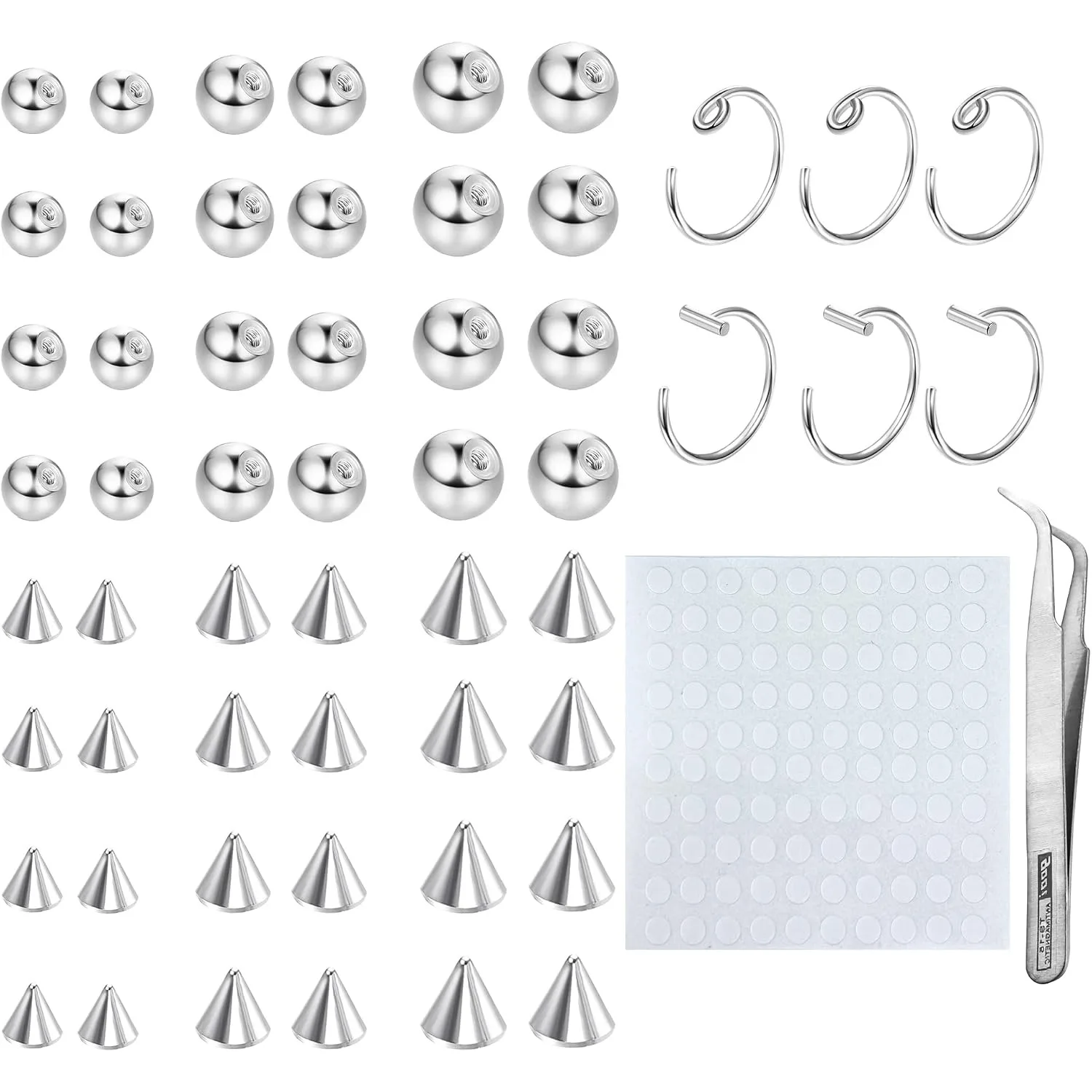 Drperfect Fake Eyebrow Ring Fake Lip Labret Studs Replacement Balls Spike 100Pcs Sticker Non-Piercing Nose Rings Body Jewelry
Drperfect Fake Eyebrow Ring Fake Lip Labret Studs Replacement Balls Spike 100Pcs Sticker Non-Piercing Nose Rings Body Jewelry