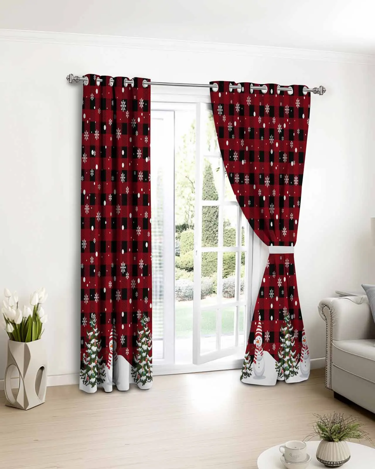 2pcs, 1 panel Winter Red Plaid Christmas Snowman Polyester Window Curtains For Living Room Kitchen Bedroom Drapes
2pcs, 1 panel Winter Red Plaid Christmas Snowman Polyester Window Curtains For Living Room Kitchen Bedroom Drapes