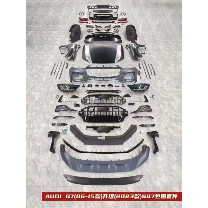 Комплект кузова автомобильного бампера для Audi Q7 2006-2015, обновление до стиля SQ7 2023, с капотом, крыльями, задней двери, автоматическими лампами
Комплект кузова автомобильного бампера для Audi Q7 2006-2015, обновление до стиля SQ7 2023, с капотом, крыльями, задней двери, автоматическими лампами