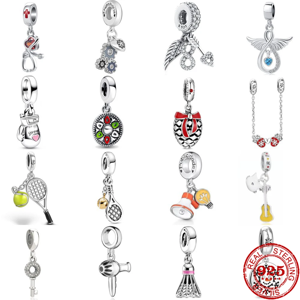 New 925 Sterling Silver Badminton gloves key leaf Pendant Charm Bead fit Original Pandora Bracelet Trinket DIY Women Jewelry
New 925 Sterling Silver Badminton gloves key leaf Pendant Charm Bead fit Original Pandora Bracelet Trinket DIY Women Jewelry