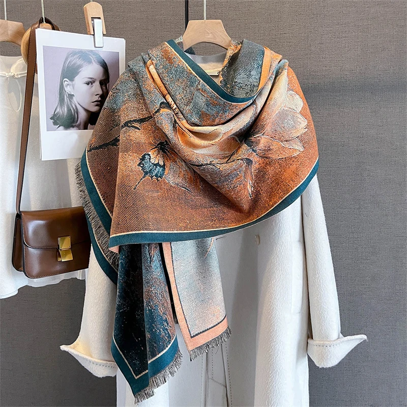 Luxury Winter Cashmere Scarf Women Print Design Warm Pashmina Blanket Poncho Scarves Female Shawl Thick Foulard Bufanda Stoles
Luxury Winter Cashmere Scarf Women Print Design Warm Pashmina Blanket Poncho Scarves Female Shawl Thick Foulard Bufanda Stoles