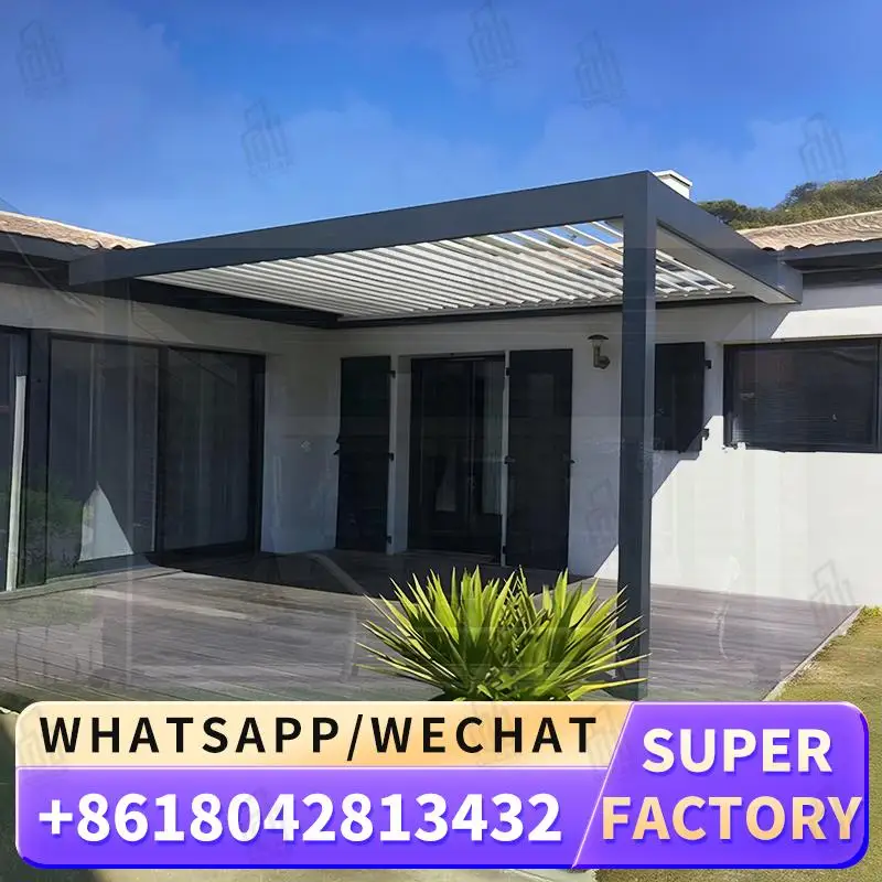 6x3 m Outdoor Bioclimatic Remote Controlled Louvered Roof Pavilion for Home Exterior European and North American Style Garden Ba
6x3 m Outdoor Bioclimatic Remote Controlled Louvered Roof Pavilion for Home Exterior European and North American Style Garden Ba