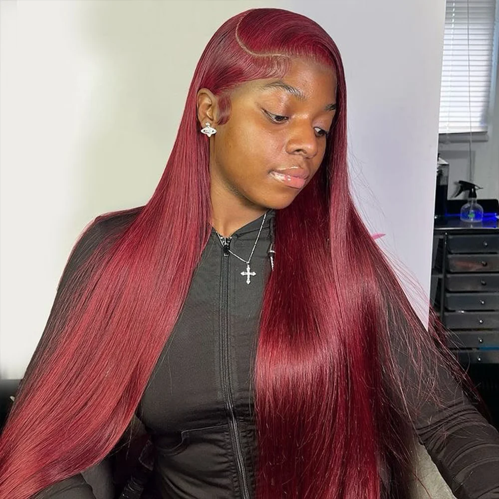 30Inch Burgundy 99J Straight 13x4 HD Lace Front Wigs Brazilian Human Hair Wig Red Color 4x4 Lace Frontal Wig For Women
30Inch Burgundy 99J Straight 13x4 HD Lace Front Wigs Brazilian Human Hair Wig Red Color 4x4 Lace Frontal Wig For Women