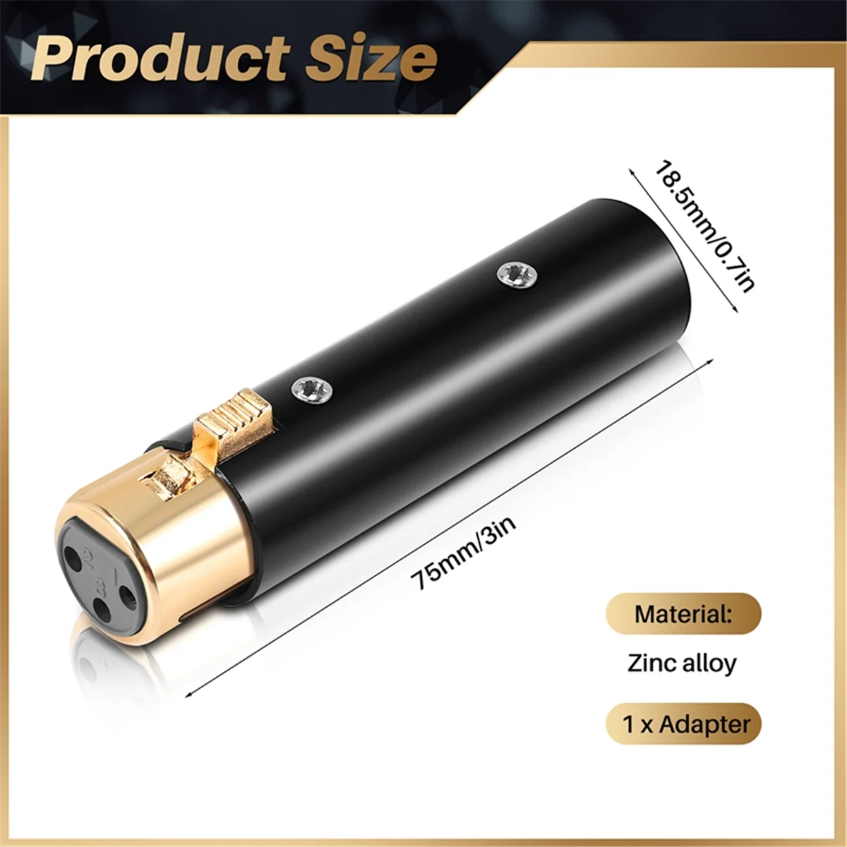 B66C XLR 3 Pin Female to XLR 3 Pin Male Adaptor,Audio Interfaces,for Stereo Microphone Cable
B66C XLR 3 Pin Female to XLR 3 Pin Male Adaptor,Audio Interfaces,for Stereo Microphone Cable