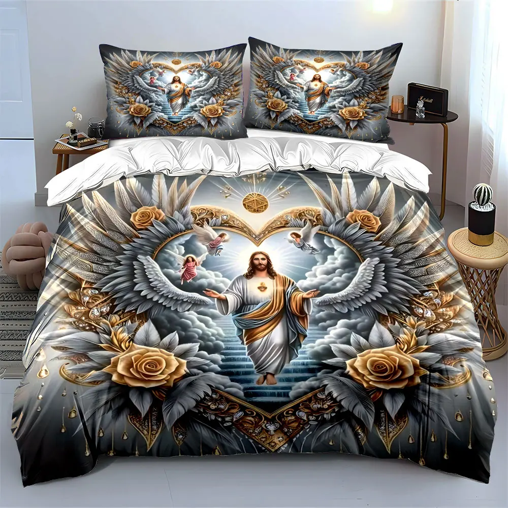 "Angel-Themed Religious Decor Set" Multiple sizes kid's and adults' bedroom Exquisite 3PC bedding set, gift
"Angel-Themed Religious Decor Set" Multiple sizes kid's and adults' bedroom Exquisite 3PC bedding set, gift