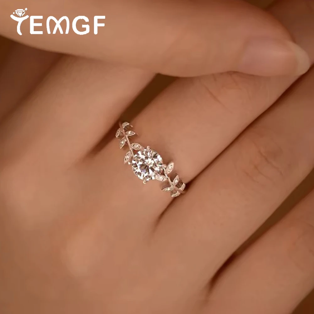 TEMGF 5mm/6.5mm Moissanite Ring for Women Girls 925 Sterling Silver Leaf Design Closed Ring GRA Certified Sparkle Fine Jewelry 
TEMGF 5mm/6.5mm Moissanite Ring for Women Girls 925 Sterling Silver Leaf Design Closed Ring GRA Certified Sparkle Fine Jewelry