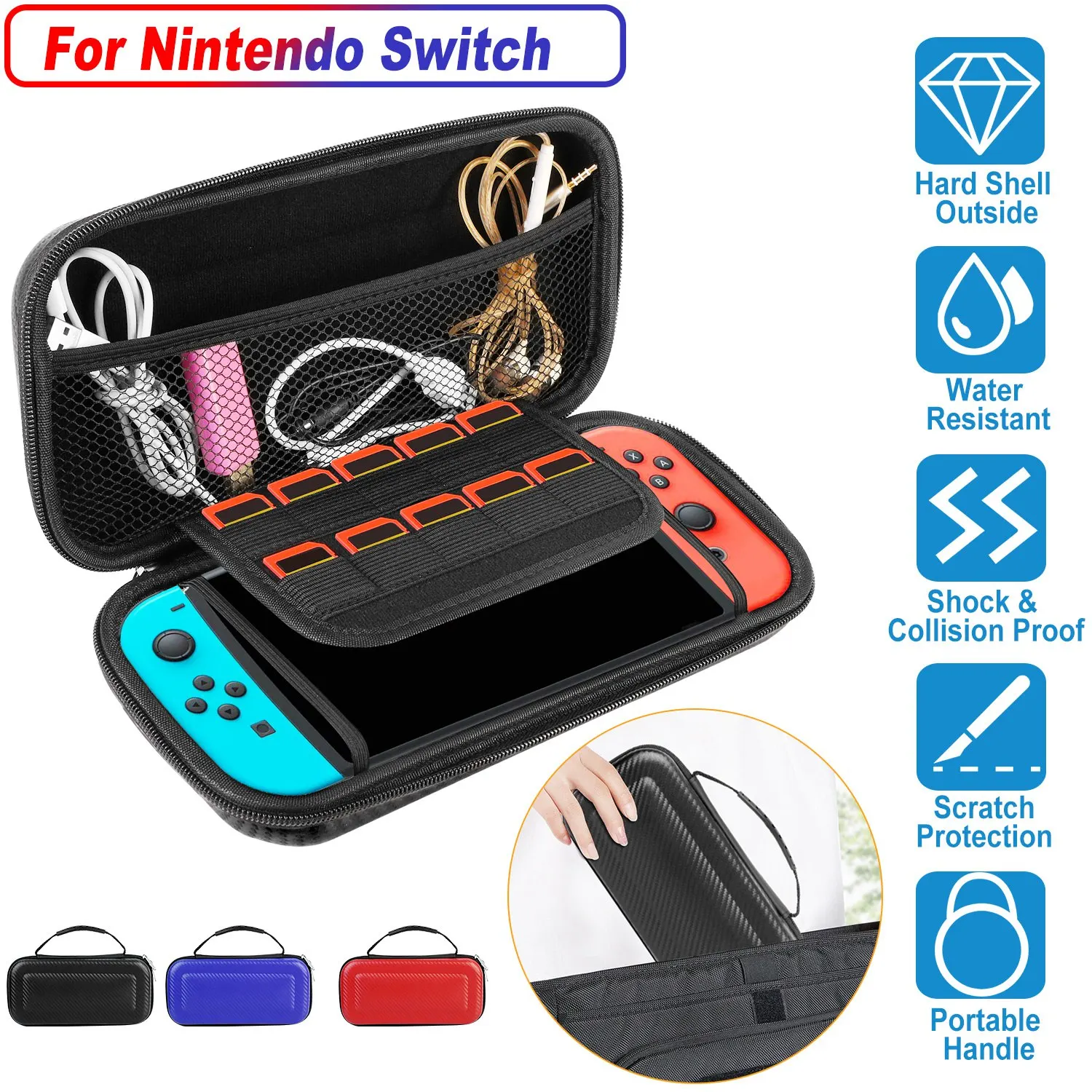 Portable Hard Carrying Case for Nintendo Switch Protective Travel Bag Pouch with 10 Game Slots Shell - Fast US Delivery
Portable Hard Carrying Case for Nintendo Switch Protective Travel Bag Pouch with 10 Game Slots Shell - Fast US Delivery