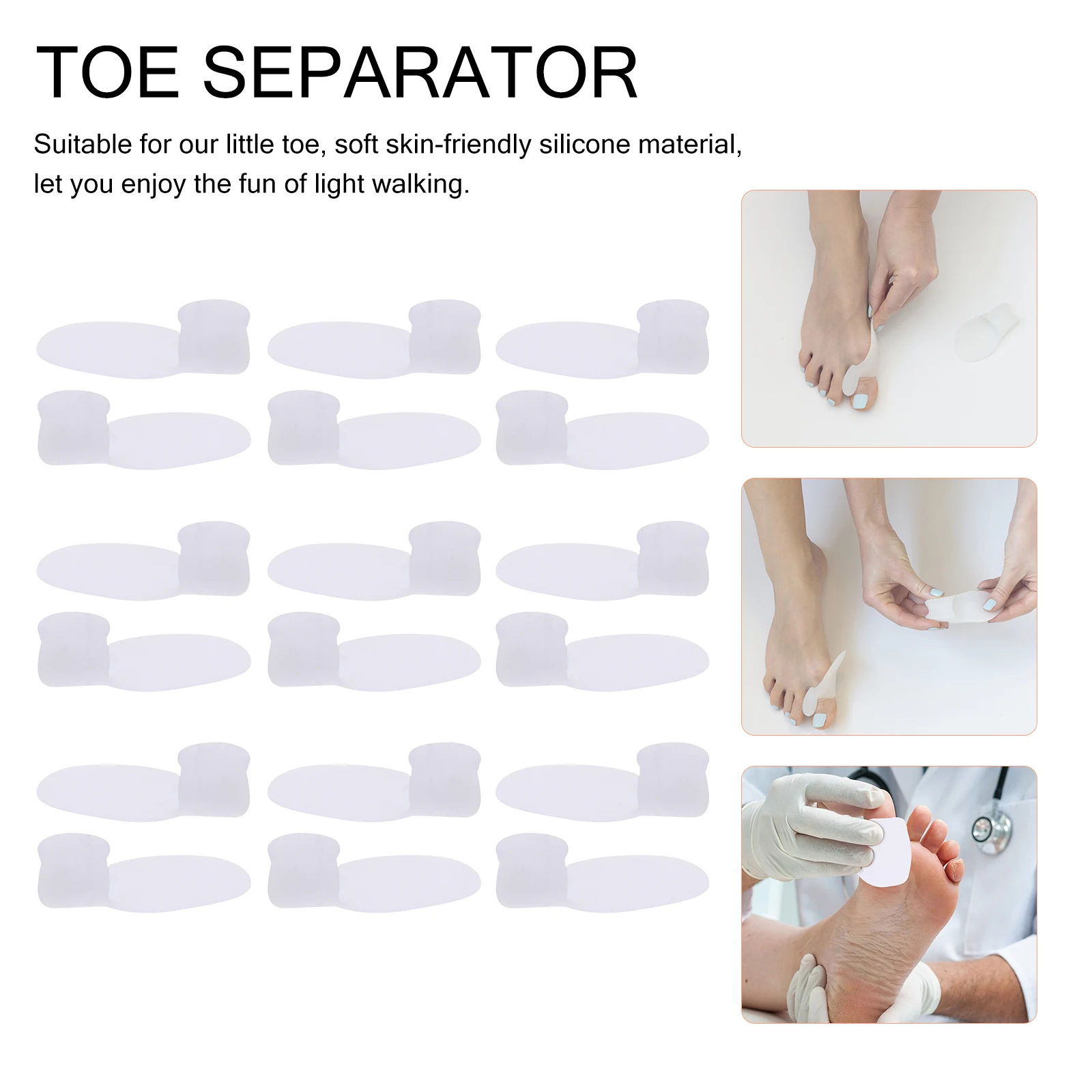 Toe Protector Spacers Foot Dividers Separators Guards Shoes Protection Silicone Comfort Bunion Hammer Toes Overlapping
Toe Protector Spacers Foot Dividers Separators Guards Shoes Protection Silicone Comfort Bunion Hammer Toes Overlapping