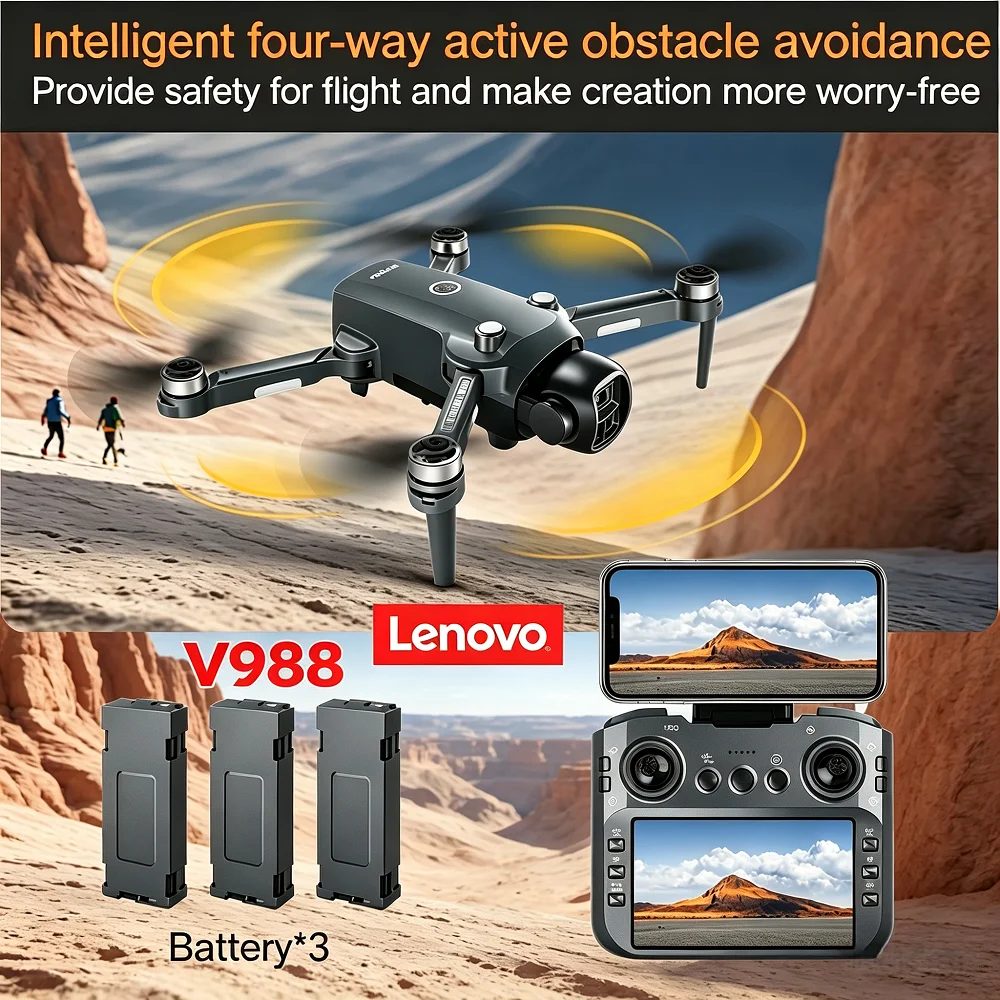 Lenovo V988 Foldable Quadcopter 4K 8K HD Dual Camera 5G WIFI Brushless Motor FPV with Screen Remote Control Intelligent Obstacle
Lenovo V988 Foldable Quadcopter 4K 8K HD Dual Camera 5G WIFI Brushless Motor FPV with Screen Remote Control Intelligent Obstacle