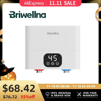 Briwellna Mini Tankless Electric Water Heater 110V/220V Under Sink Instant Hot Water Oversink Instantaneous Water Heater