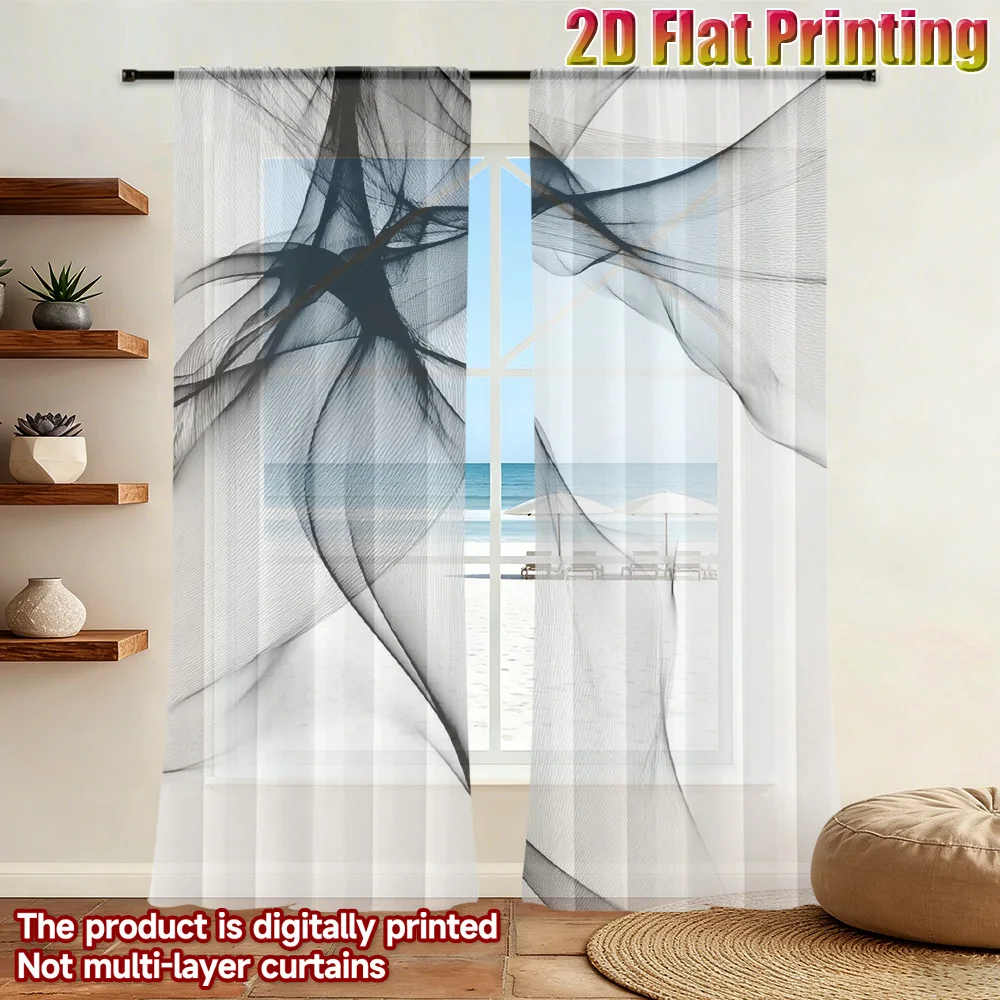 2pcs Abstract Black And White Waves Sheer Curtains, Washable Polyester Window Drapes, Rod Pocket, for Home Decor Living Room
2pcs Abstract Black And White Waves Sheer Curtains, Washable Polyester Window Drapes, Rod Pocket, for Home Decor Living Room