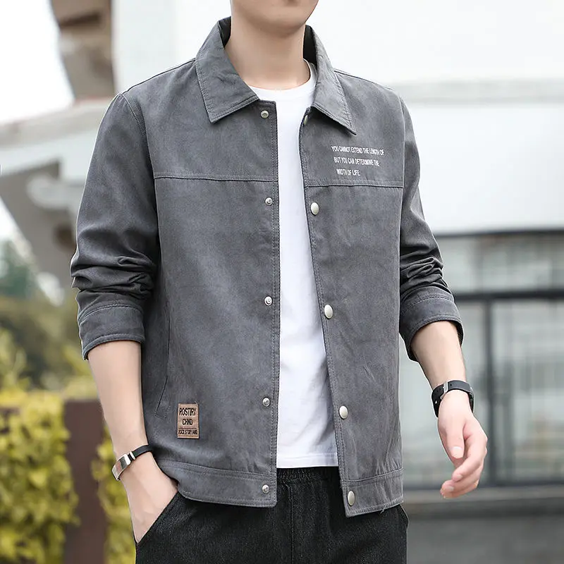 Korean Style Men's Jacket Spring New Trendy Simple Solid Color Polo Collar Outwear Male Personality Plus Size Leisure Outcoat
Korean Style Men's Jacket Spring New Trendy Simple Solid Color Polo Collar Outwear Male Personality Plus Size Leisure Outcoat