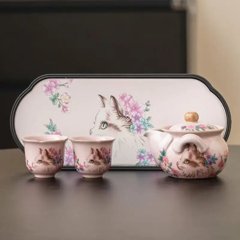 Ru Kiln Pink Ru Flower Cat Hand Scratching Pot Chinese Retro Teapot High-end 1 Pot 2Cups TeaSet Hospitality Ceramic Teapot Gifts
Ru Kiln Pink Ru Flower Cat Hand Scratching Pot Chinese Retro Teapot High-end 1 Pot 2Cups TeaSet Hospitality Ceramic Teapot Gifts
