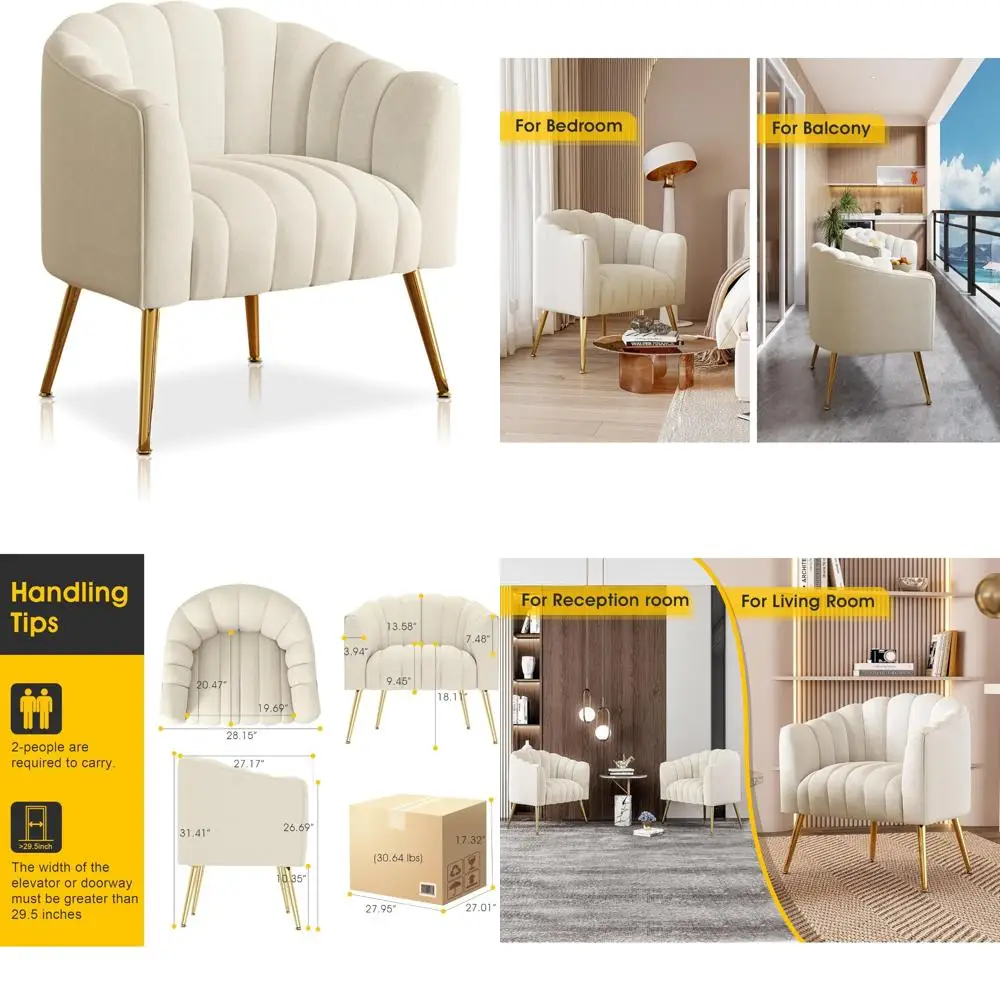 Luxurious Velvet Barrel-Shaped Accent Chair, Oversized Comfortable Single Sofa for Modern Living Rooms
Luxurious Velvet Barrel-Shaped Accent Chair, Oversized Comfortable Single Sofa for Modern Living Rooms