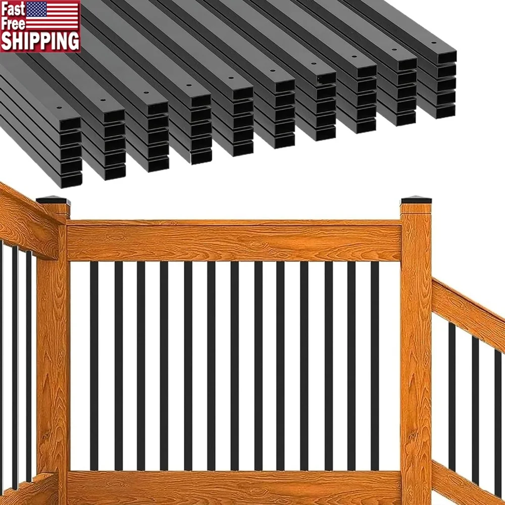26 Pack 36 Inch Black Metal Deck Balusters Hollow Rectangle Stair Railing Spindles Durable Rust-Resistant DIY Installation
26 Pack 36 Inch Black Metal Deck Balusters Hollow Rectangle Stair Railing Spindles Durable Rust-Resistant DIY Installation