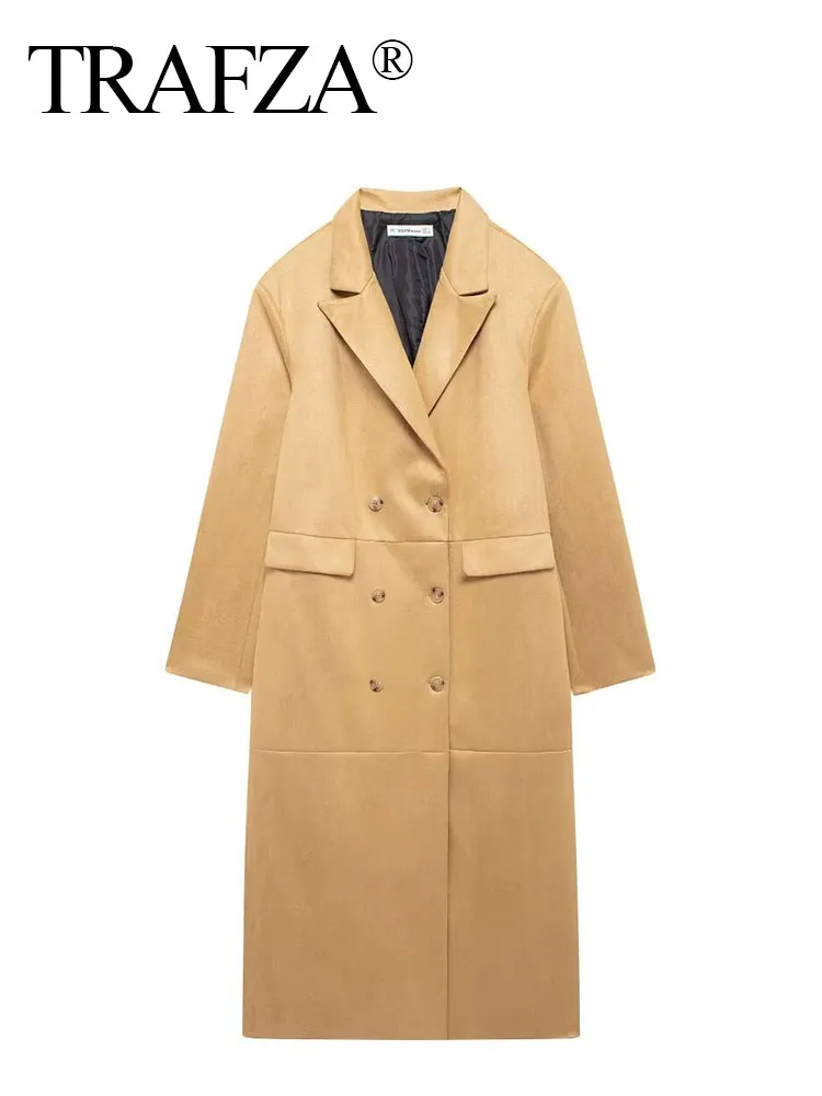 TRAFZA Women Autumn Fashion Solid Double Breasted Long Sleeve Long Woolen Coat Women's Casual High Street Pockets Jacket Mujer
TRAFZA Women Autumn Fashion Solid Double Breasted Long Sleeve Long Woolen Coat Women's Casual High Street Pockets Jacket Mujer