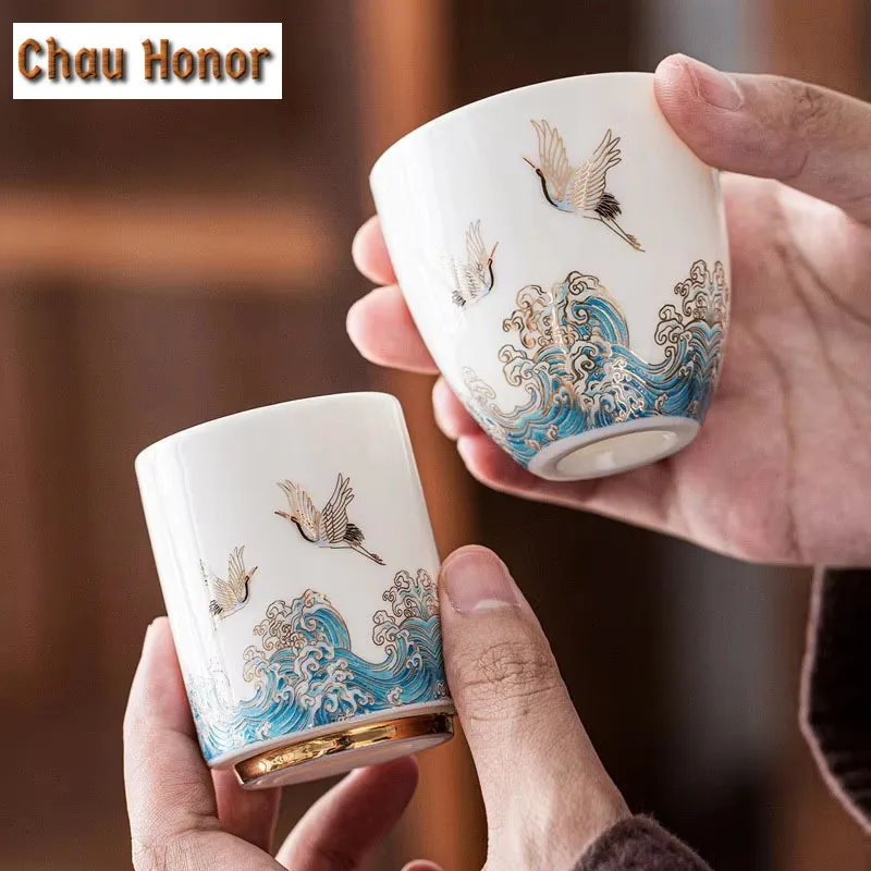 2pc/lot Mutton Fat Jade White Porcelain Auspicious Crane Guanhai Ceramics Tea Cup Kung Fu Tea Set Tea Ceremony Drinkware Gift
2pc/lot Mutton Fat Jade White Porcelain Auspicious Crane Guanhai Ceramics Tea Cup Kung Fu Tea Set Tea Ceremony Drinkware Gift