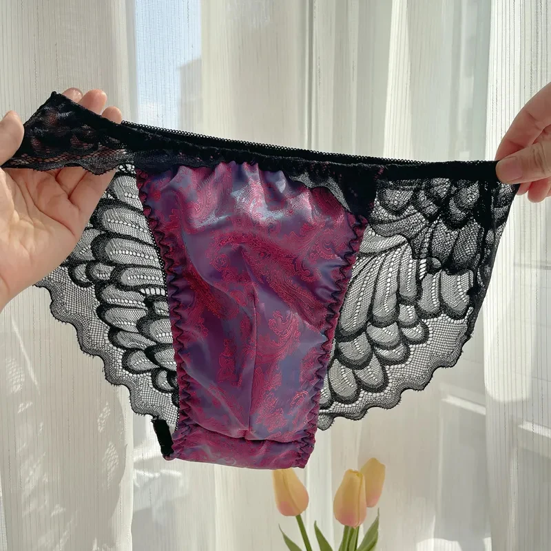 Man's Sexy Briefs Satin Floral Lace See Through Sissy Low Waist Panties BF Live Show Dance DJ Club Costumes
Man's Sexy Briefs Satin Floral Lace See Through Sissy Low Waist Panties BF Live Show Dance DJ Club Costumes