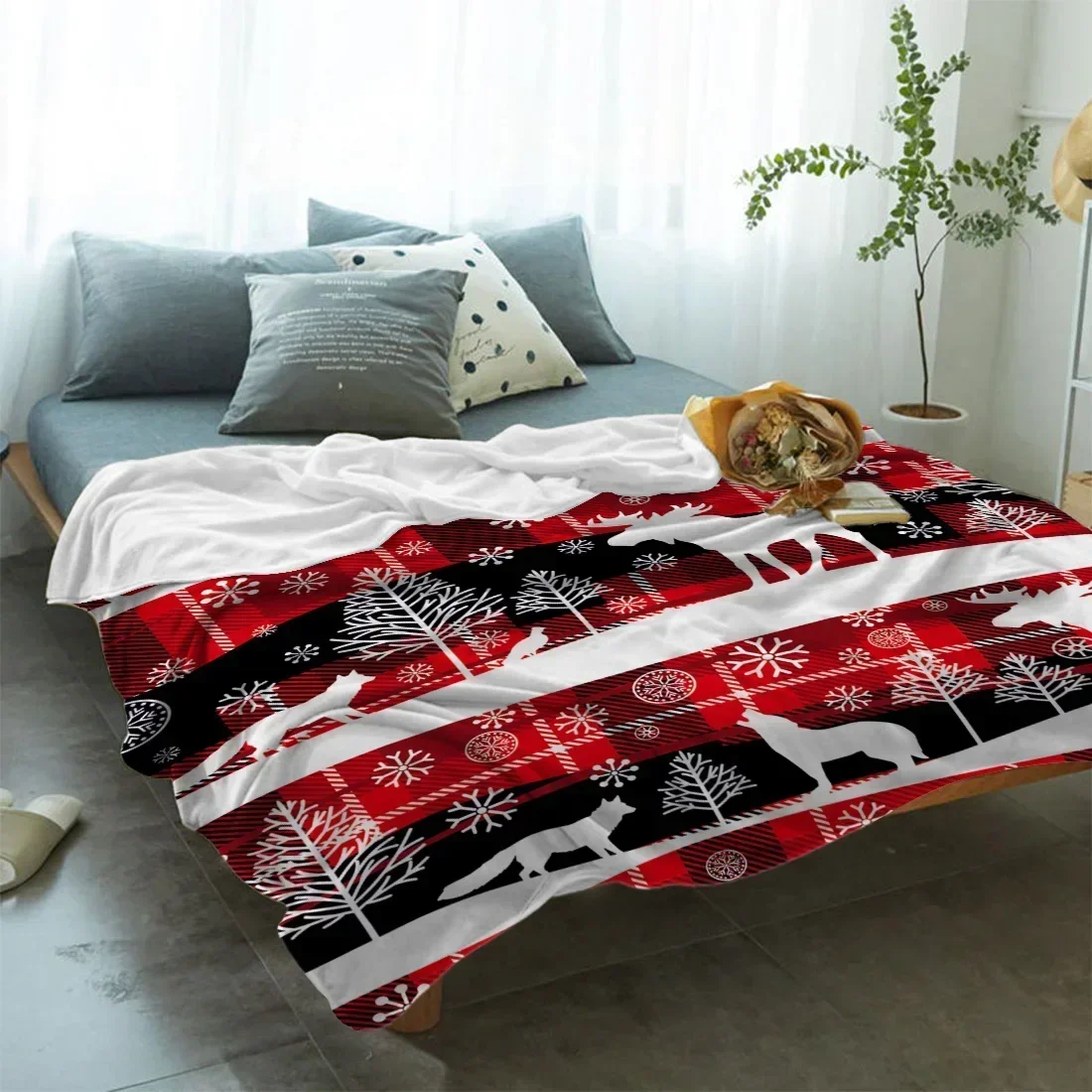 Christmas Winter Animals Red Black Checkered Buffalo Carpet Throw Cover Fleece Comfort Warm Room Couch Home Bedspread Blanket
Christmas Winter Animals Red Black Checkered Buffalo Carpet Throw Cover Fleece Comfort Warm Room Couch Home Bedspread Blanket