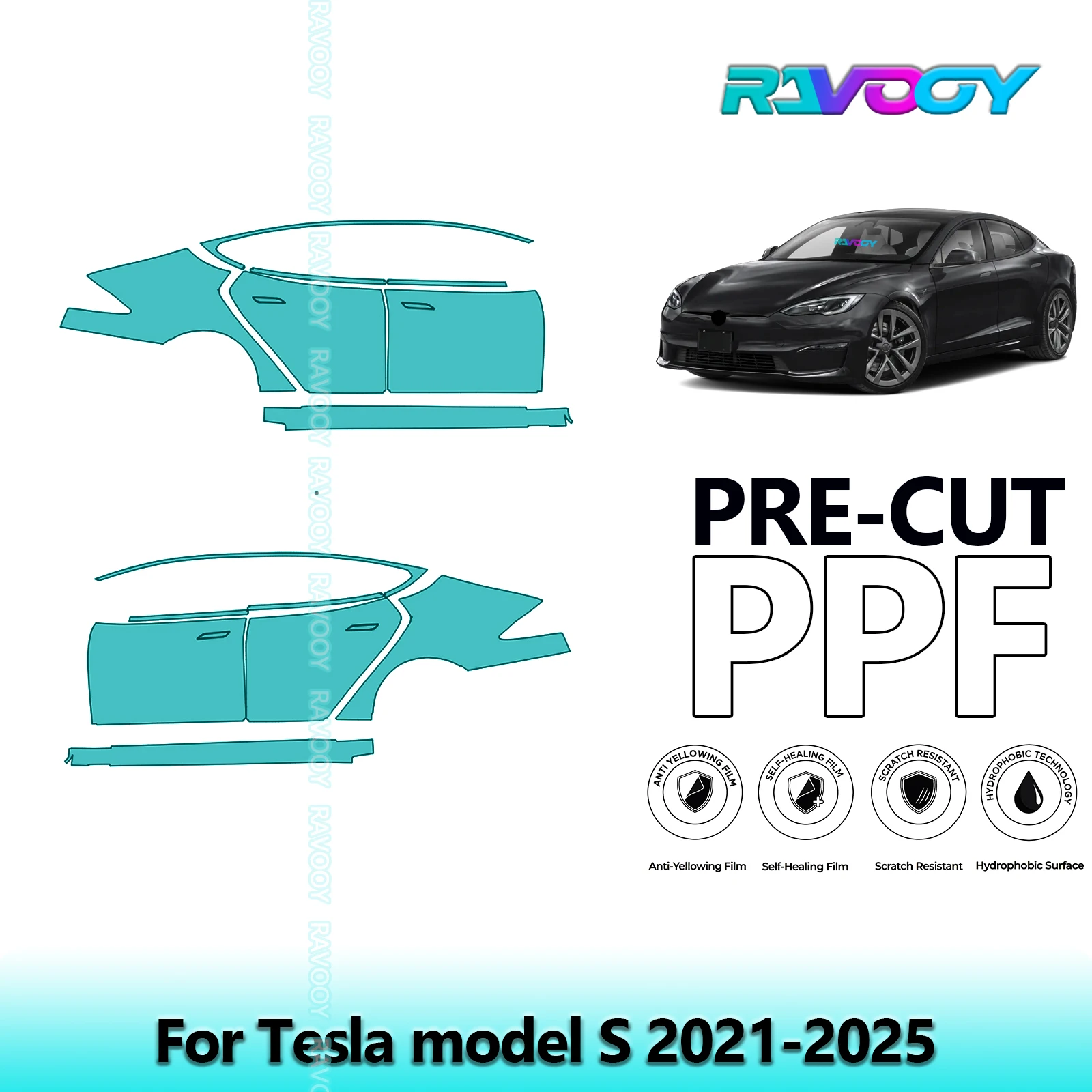 For Tesla model S 2021-2025 8.5mil Clear Matte Pre-Cut PPF Door & A/B Pillar Kit TPU Paint Protection Film Set
For Tesla model S 2021-2025 8.5mil Clear Matte Pre-Cut PPF Door & A/B Pillar Kit TPU Paint Protection Film Set