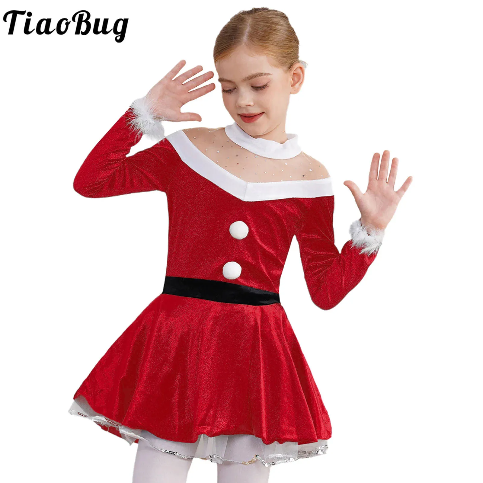 Kids Girls Velvet Christmas Santa Claus Costume New Year Party Dance Dress Ballet Figure Skating Stage Performance Leotard Dress
Kids Girls Velvet Christmas Santa Claus Costume New Year Party Dance Dress Ballet Figure Skating Stage Performance Leotard Dress