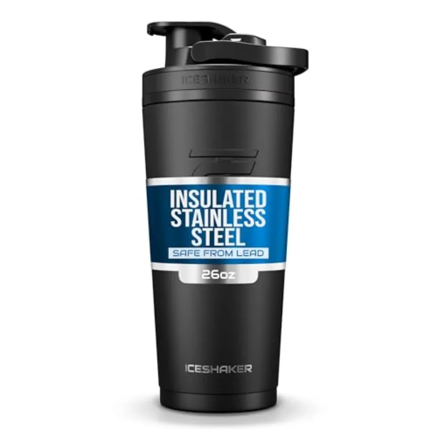 Insulated Stainle Steel Shaker Bottle 26oz, Cold for 30+ Hours Insulated Cup with Twist-on Agitator Odor-Free Bottle for Protei
Insulated Stainle Steel Shaker Bottle 26oz, Cold for 30+ Hours Insulated Cup with Twist-on Agitator Odor-Free Bottle for Protei