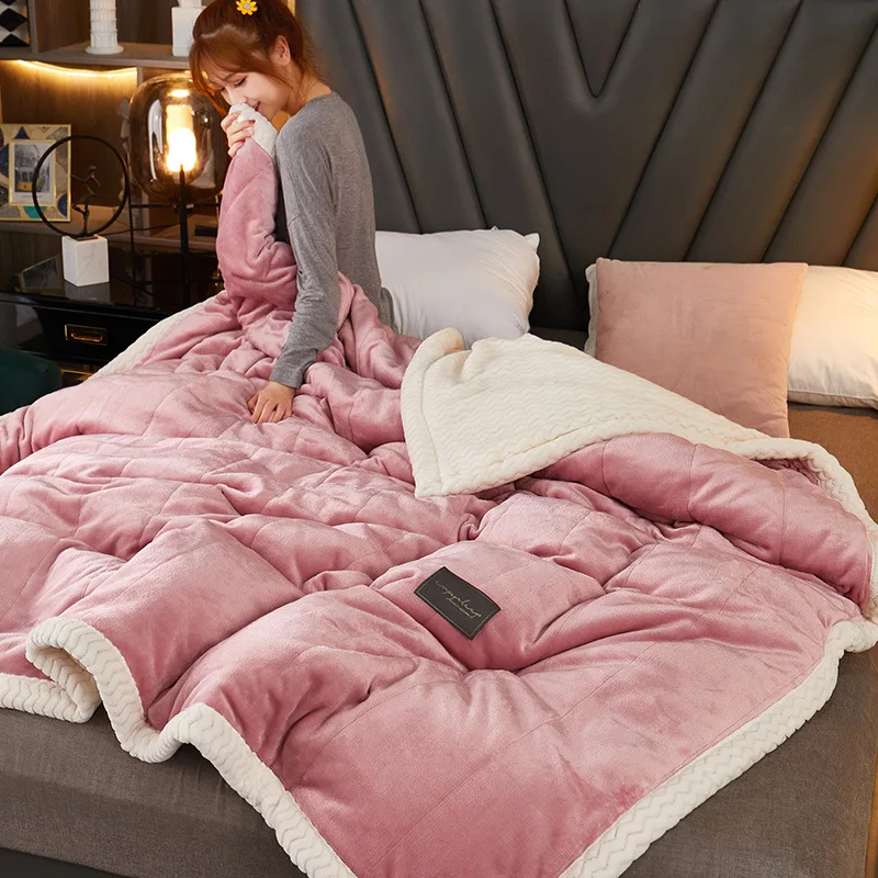 Three Layer Padded Fleece Blanket Thick Warm Winter Quilt Soft Plain Babe Fleece Farai Style Cozy Bed Sofa Throw Home Use Double
Three Layer Padded Fleece Blanket Thick Warm Winter Quilt Soft Plain Babe Fleece Farai Style Cozy Bed Sofa Throw Home Use Double